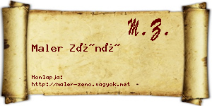 Maler Zénó névjegykártya